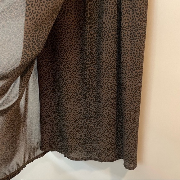 Hanna & Gracie Leopard Print Maxi Skirt Sz L Brown Black Faux Wrap Lined EUC - Picture 4 of 11